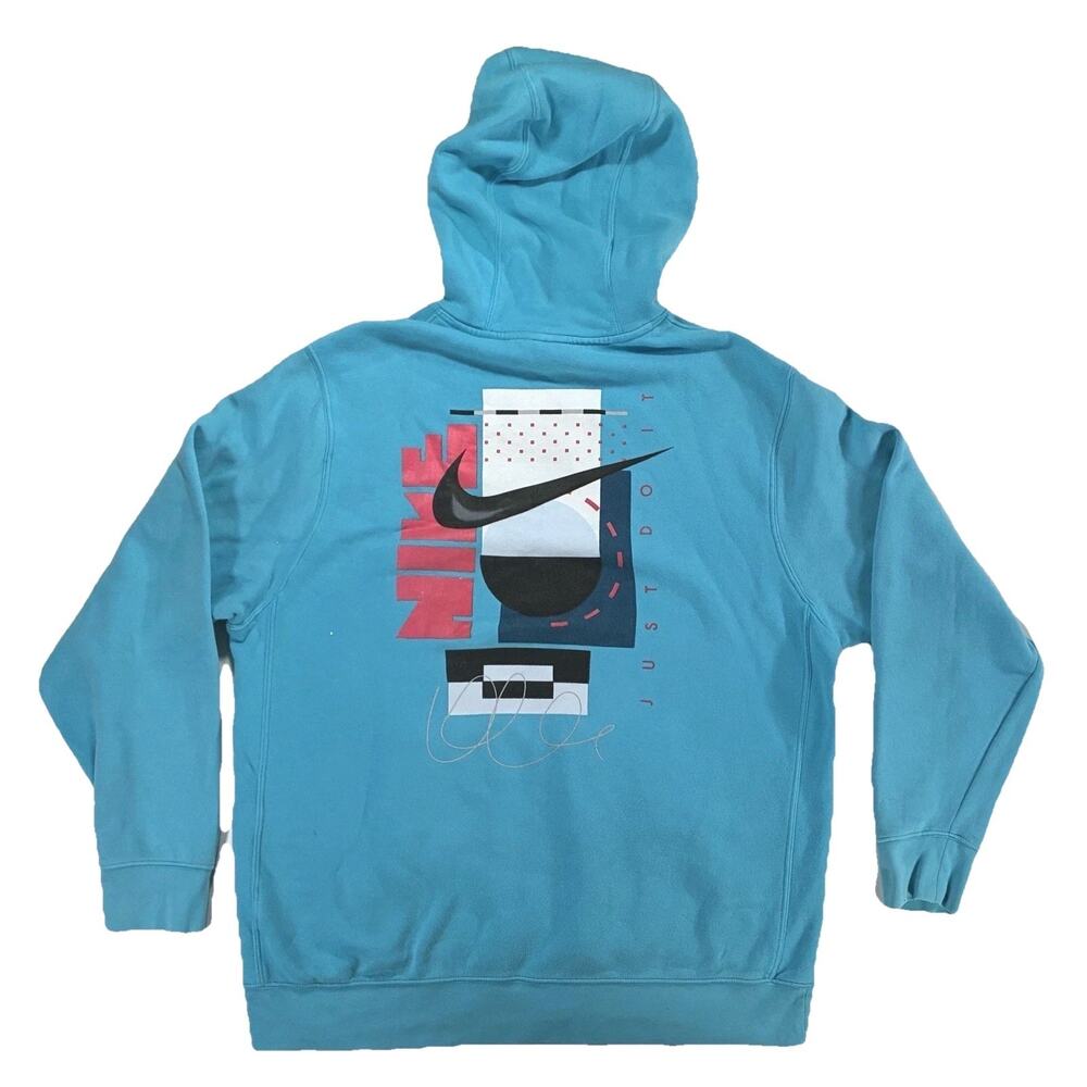 Nike Dri-Fit Light Blue Hoodie Men's Large Pullover Just Do It Lifestyles